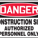 OSHA Danger Safety Sign: Construction Site - Authorized Personnel Only – Signs & Labels