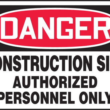 OSHA Danger Safety Sign: Construction Site - Authorized Personnel Only – Signs & Labels