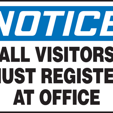 OSHA Notice Safety Sign: All Visitors Must Register At Office – Signs & Labels