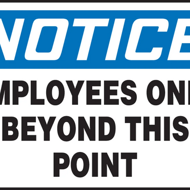 OSHA Notice Safety Sign: Employees Only Beyond This Point – Signs & Labels