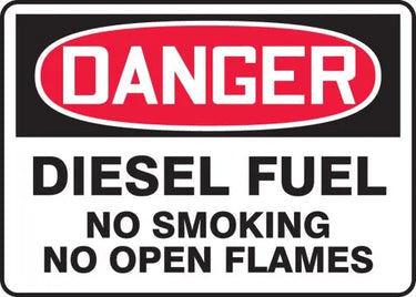 OSHA Danger Safety Sign: Diesel Fuel - No Smoking - No Open Flames – Signs & Labels