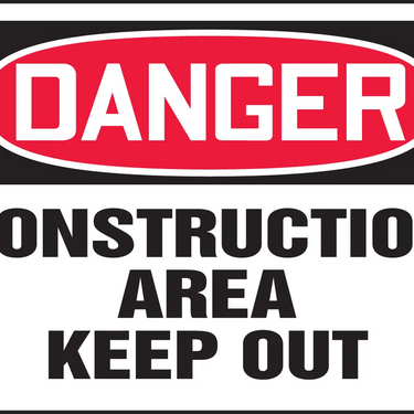 OSHA Danger Safety Sign: Construction Area - Keep Out (18" x 24") – Signs & Labels