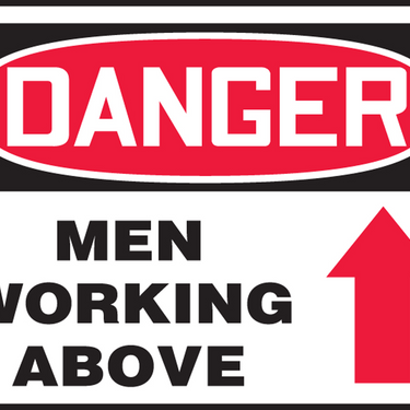 OSHA Danger Safety Sign: Men Working Above (Up Arrow) – Signs & Labels