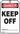 Safety Tag, Header: DANGER, Legend: KEEP OFF