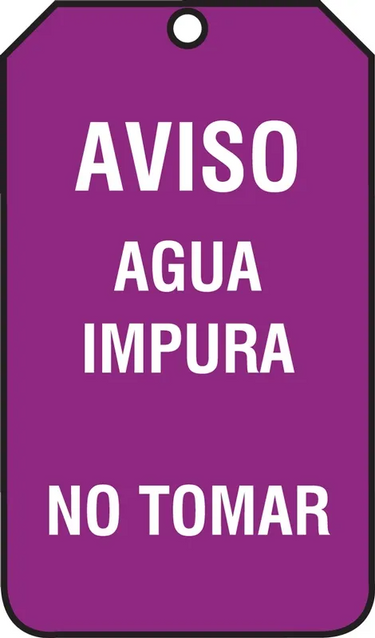 Safety Tag: Warning - Recycled/Reclaimed Water Do Not Drink – Lockout/Tagout