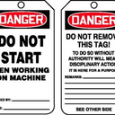 OSHA Danger Safety Tag: Do Not Start - Men Working on Machine – Lockout/Tagout