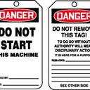 OSHA Danger Safety Tag: Do Not Start This Machine – Lockout/Tagout