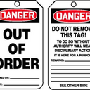OSHA Danger Safety Tag: Out Of Order – Lockout/Tagout