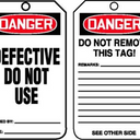 OSHA Danger Safety Tag: Defective - Do Not Use – Lockout/Tagout