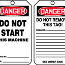 OSHA Danger Safety Tag: Do Not Start This Machine – Lockout/Tagout