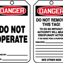 Jumbo OSHA Danger Safety Tag: Do Not Operate – Lockout/Tagout