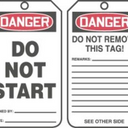 OSHA Danger Safety Tag: Do Not Start – Lockout/Tagout