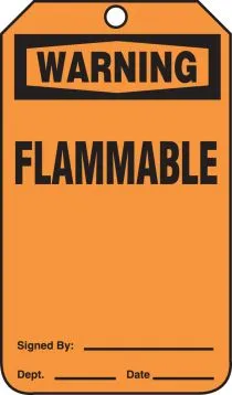 OSHA Warning Safety Tag: Flammable – Lockout/Tagout