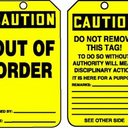 OSHA Caution Safety Tag: Out Of Order – Lockout/Tagout