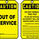 OSHA Caution Safety Tag: Out Of Service – Lockout/Tagout