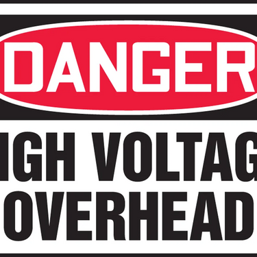 OSHA Danger Safety Sign: High Voltage Overhead – Signs & Labels