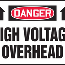 OSHA Danger Safety Sign: High Voltage Overhead with Arrows – Signs & Labels