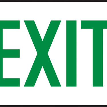 Safety Sign: Exit (Green on White) – Signs & Labels