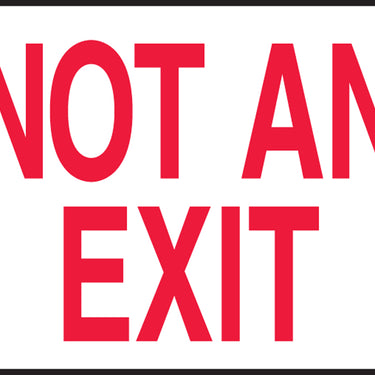 Safety Sign: Not An Exit (Red on White) – Signs & Labels