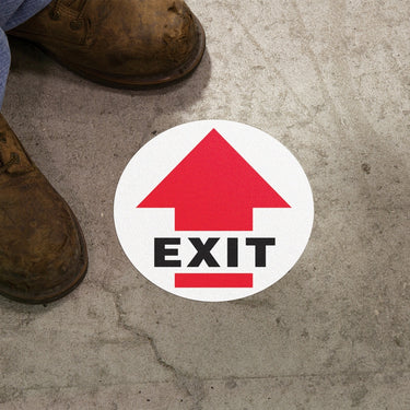 Floor Sign: Exit (Arrow) – Signs & Labels
