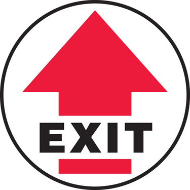 Floor Sign: Exit (Arrow) – Signs & Labels