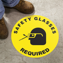 Floor Sign: Safety Glasses Required (Graphic) – Signs & Labels