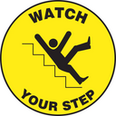 Round Floor Sign: Watch Your Step – Signs & Labels