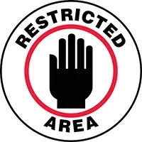 Floor Sign: Restricted Area – Signs & Labels