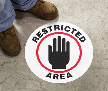 Floor Sign: Restricted Area – Signs & Labels
