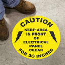Floor Sign: Caution - Keep Area Clear - Electrical – Signs & Labels