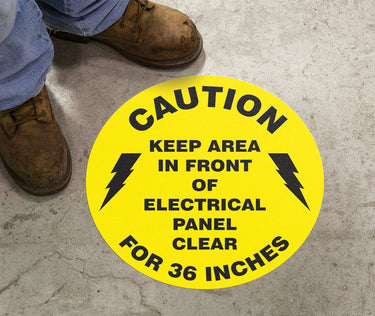 Floor Sign: Caution - Keep Area Clear - Electrical – Signs & Labels