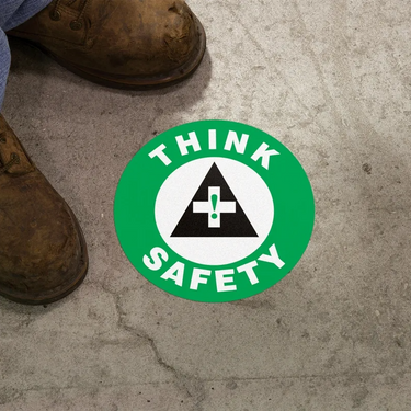 Floor Sign: Think Safety – Signs & Labels