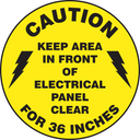 Floor Sign: Caution - Keep Area Clear - Electrical – Signs & Labels
