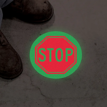 Floor Sign: Admittance And Exit Stop Sign – Signs & Labels