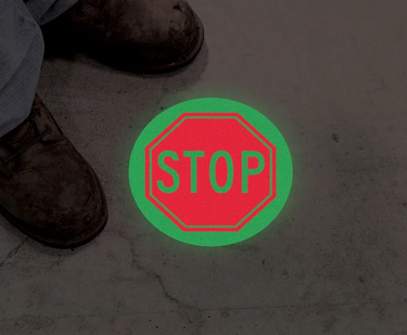 Floor Sign: Admittance And Exit Stop Sign – Signs & Labels