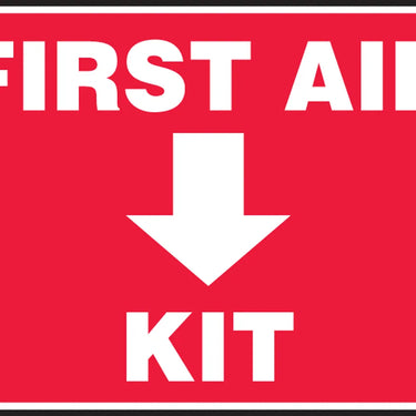 Safety Sign: First Aid Kit (White Arrow) – Signs & Labels