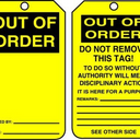 Safety Tag: Out Of Order – Lockout/Tagout