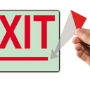 Glow-In-The-Dark Safety Sign: Exit (with Arrowheads) – Signs & Labels