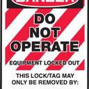 OSHA Danger Safety Tags: Do Not Operate - Equipment Locked Out – Lockout/Tagout