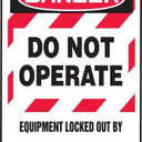 OSHA Danger Lockout Tag: Do Not Operate - Equipment Locked Out By – Lockout/Tagout
