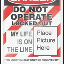 OSHA Danger Self Laminating Safety Tag: Do Not Operate Locked Out – Lockout/Tagout