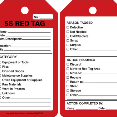 5S Red Tags – Lockout/Tagout