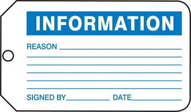 Safety Tag: Information – Lockout/Tagout