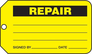 Safety Tag: Repair (Yellow) – Lockout/Tagout