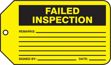 Safety Tag: Failed Inspection – Lockout/Tagout