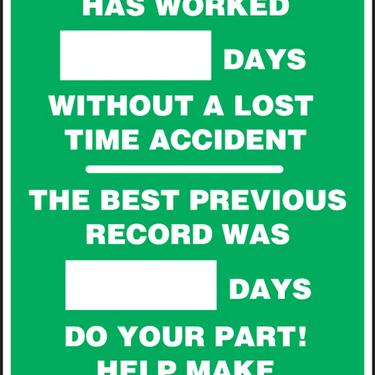 Write-A-Day Scoreboards: This Plant Has Worked _ Days Without A Lost Time Accident - Previous Record – Lockout/Tagout