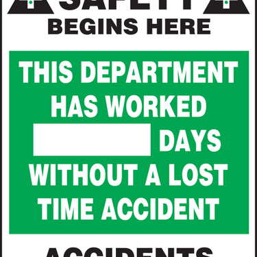 Write-A-Day Scoreboards: This Department Has Worked _ Days Without A Lost Time Accident – Lockout/Tagout