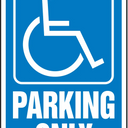 Safety Sign: Handicapped Parking Only (Wheelchair Graphic) – Signs & Labels