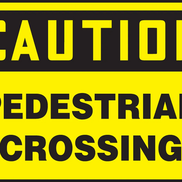 OSHA Caution Safety Sign: Pedestrian Crossing – Signs & Labels
