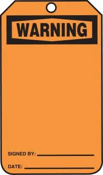 OSHA Warning Safety Tag: Blank – Lockout/Tagout